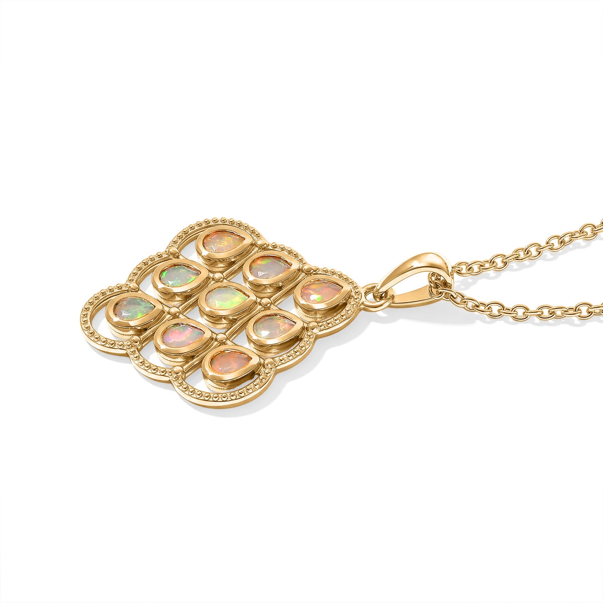 EVER TRUE AA Natürlicher, äthiopischer Welo Opal Anhänger mit Kette,  ca. 50 cm ca. 0.80 ct
