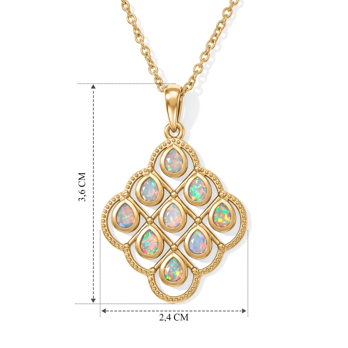 EVER TRUE AA Natürlicher, äthiopischer Welo Opal Anhänger mit Kette,  ca. 50 cm ca. 0.80 ct
