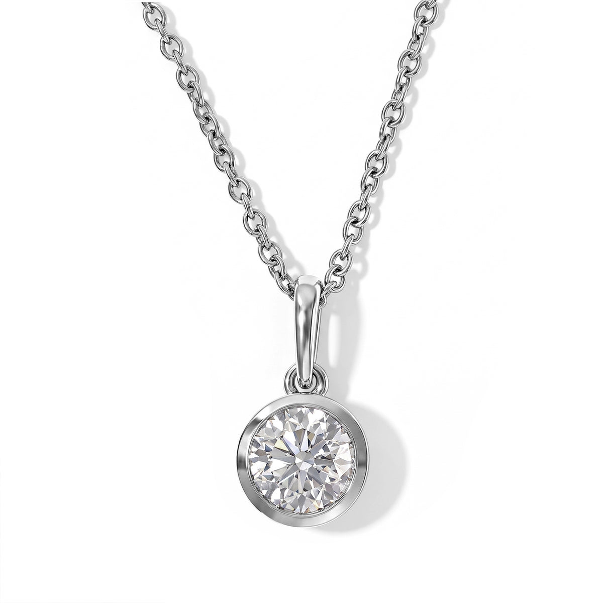 D'Joy Moissanit Schmuckset ca. 50 cm 925 Silber Platiniert und Edelstahl Platiniert ca. 1,28 ct.