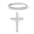2er Set - LAB GROWN Diamant SI Ring und Anhänger, 925 Silber Rhodiniert (Größe 19.00) ca. 0.50 ct
