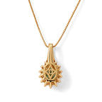 D'Joy AA Grüner Saphir, Moissanit Schmuckset ca. 50 cm 925 Silber 750 Gelbgold vermeil ca. 2,17 ct.