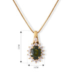 D'Joy AA Grüner Saphir, Moissanit Schmuckset ca. 50 cm 925 Silber 750 Gelbgold vermeil ca. 2,17 ct.
