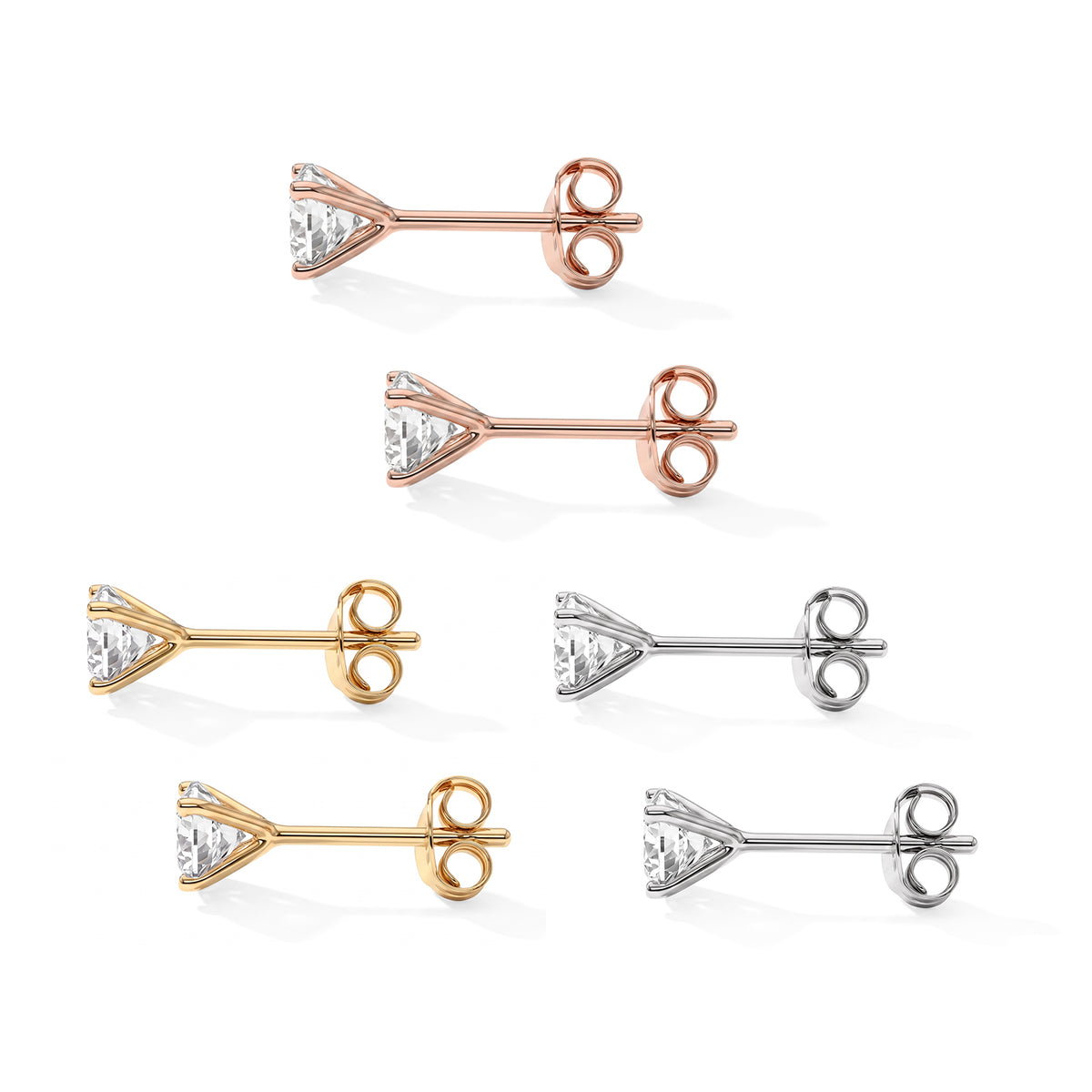 D'Joy Moissanit Schmuckset 925 Silber 750 Rosévergoldet, 925 Silber 750 Vergoldet, 925 Silber Rhodiniert ca. 3,00 ct.