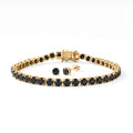 D'Joy Schwarzer Moissanit Schmuckset 925 Silber 750 Gelbgold vermeil ca. 14,10 ct.