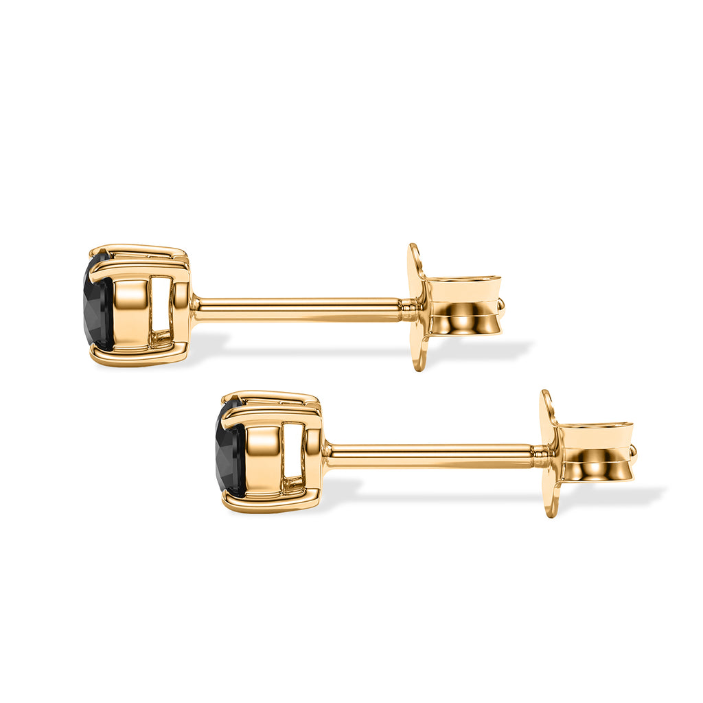 D'Joy Schwarzer Moissanit Schmuckset 925 Silber 750 Gelbgold vermeil ca. 14,10 ct.