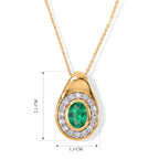 LUXURIANT DIAMOND - AAA Lab Grown Kolumbianischer Smaragd, Lab Grown Diamant Schmuckset ca. 50 cm 925 Silber 750 Gelbgold vermeil ca. 1,69 ct.