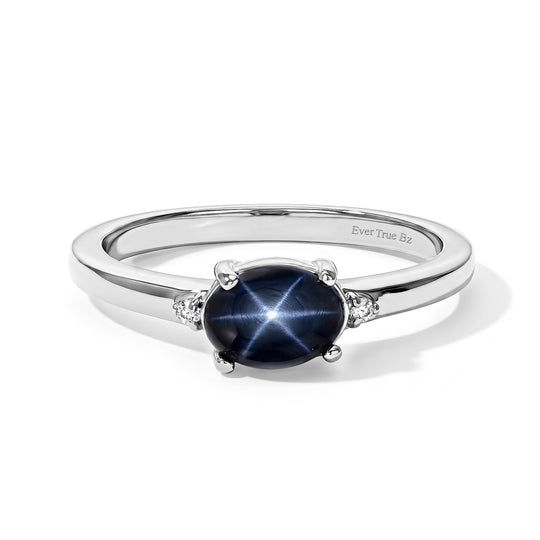 2er Set - EVER TRUE Diffundierter Stern blauer Saphir Ring und Anhänger, nickelfreies Messing, Goldfarben, (Größe 17.00) ca. 2.91 ct