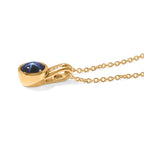 EVER TRUE Diffundierter Stern blauer Saphir, Weißer Zirkon Anhänger mit Kette, ca. 50 cm ca. 2.13 ct