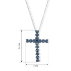 D'Joy Blauer Diamant (IR) Schmuckset   ca. 45 cm+5 cm Extender 925 Silber Rhodiniert ca. 0,50 ct.
