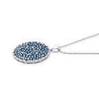 D'Joy Blauer Diamant (IR), Weißer Diamant Schmuckset (9-14 Werktage Lieferzeit) ca. 45 cm 925 Silber Rhodiniert ca. 1.02 ct