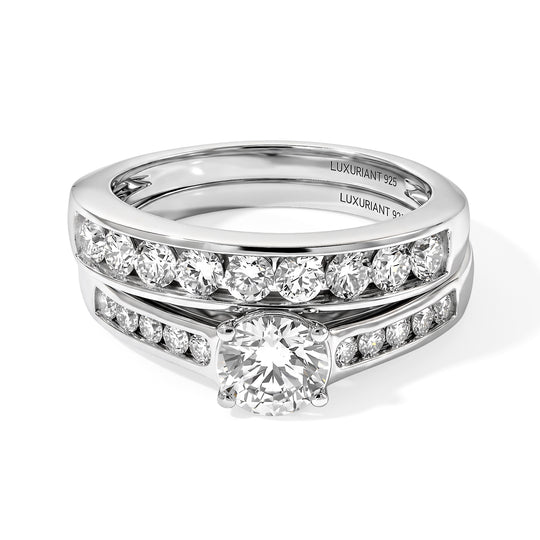 LUXURIANT DIAMOND - Lab Grown Diamant SI-GH Schmuckset 925 Silber Rhodiniert (Größe 21) ca. 1,57 ct.