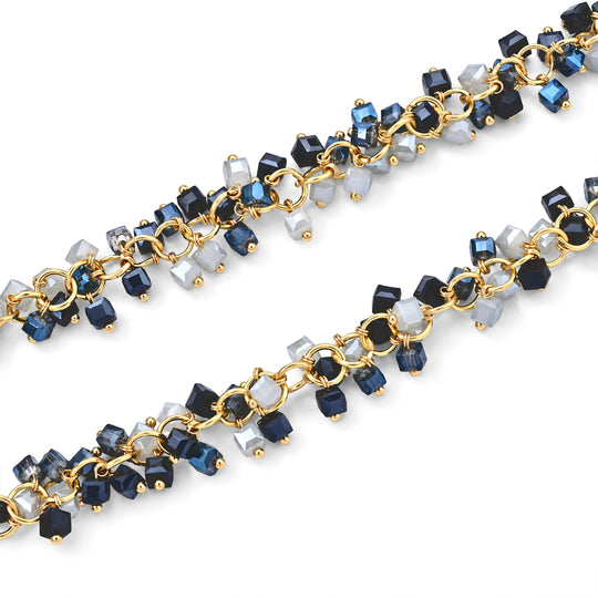 Hellblau Kristall Schmuckset Legierung Goldton