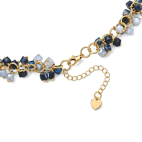 Hellblau Kristall Schmuckset Legierung Goldton