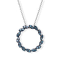 D'Joy Blauer Diamant (IR) Schmuckset  ca. 45 cm+ 5 cm Extender  925 Silber Rhodiniert ca. 0.33 ct
