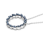 D'Joy Blauer Diamant (IR) Schmuckset  ca. 45 cm+ 5 cm Extender  925 Silber Rhodiniert ca. 0.33 ct