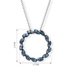D'Joy Blauer Diamant (IR) Schmuckset  ca. 45 cm+ 5 cm Extender  925 Silber Rhodiniert ca. 0.33 ct