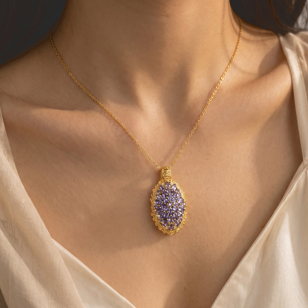 EVER TRUE Tansanit Anhänger mit Kette, (9-14 Werktage Lieferzeit) ca. 50 cm ca. 4.48 ct