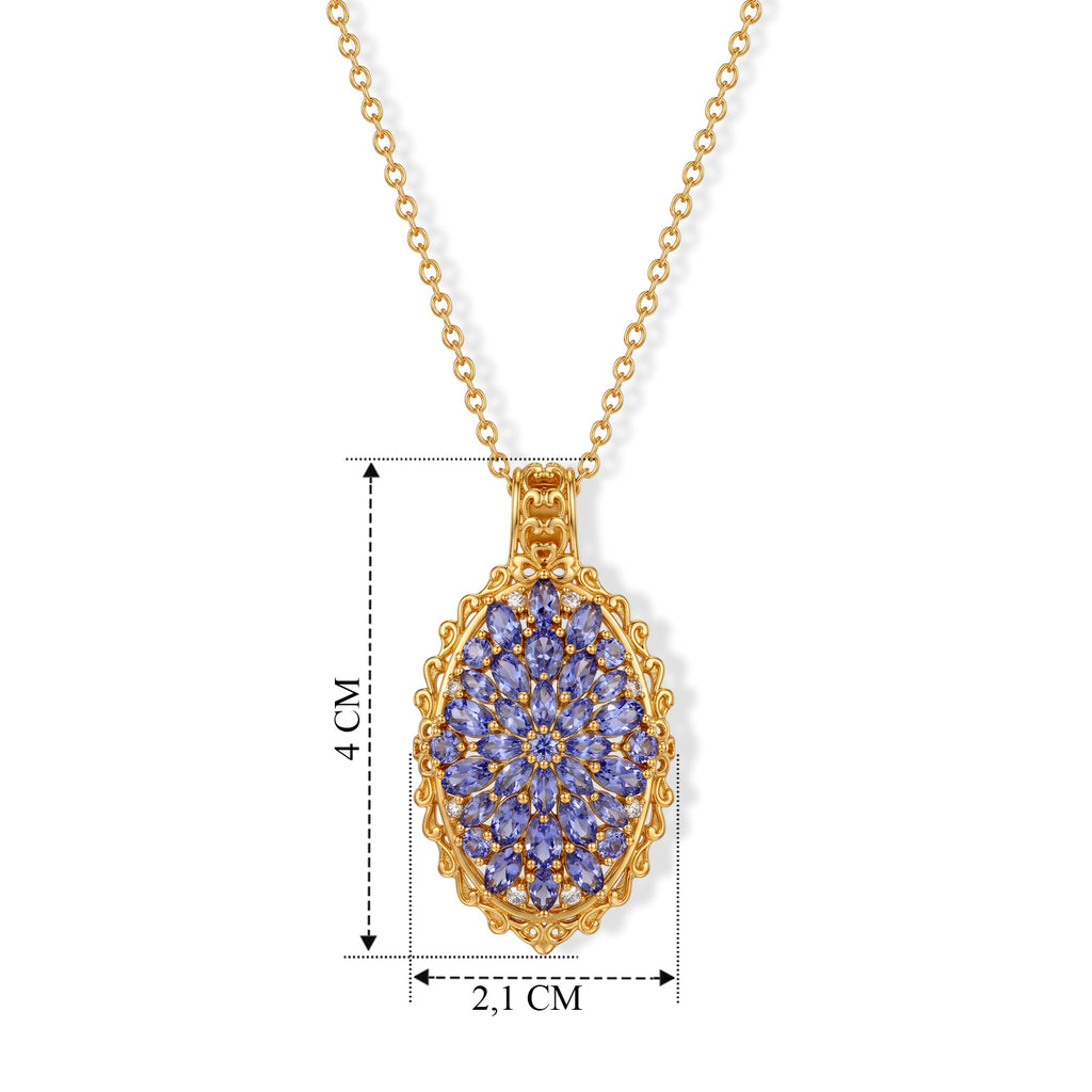 EVER TRUE Tansanit Anhänger mit Kette, (9-14 Werktage Lieferzeit) ca. 50 cm ca. 4.48 ct