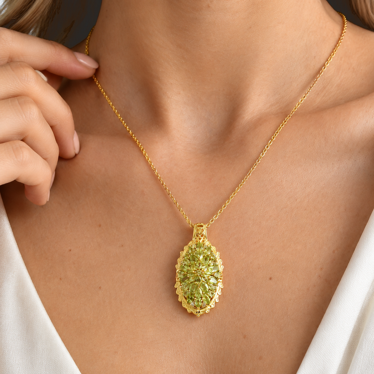 EVER TRUE Peridot Schmuckset ca. 50 cm ca. 4,76 ct.
