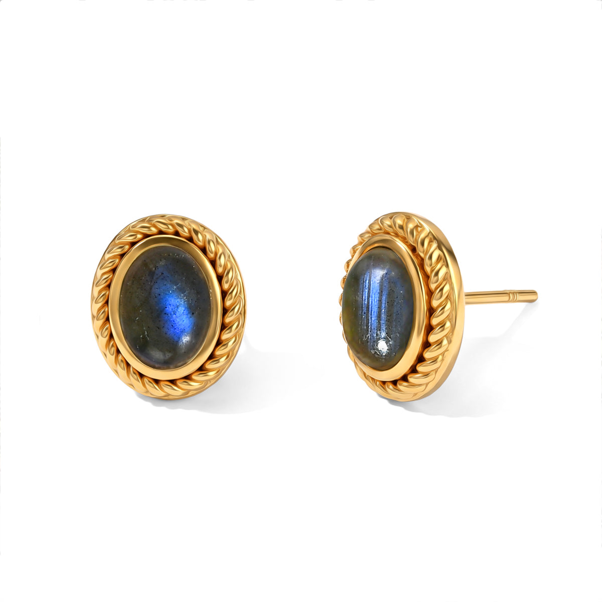 EVER TRUE AAA Labradorit Schmuckset Edelstahl Vergoldet ca. 9,17 ct.
