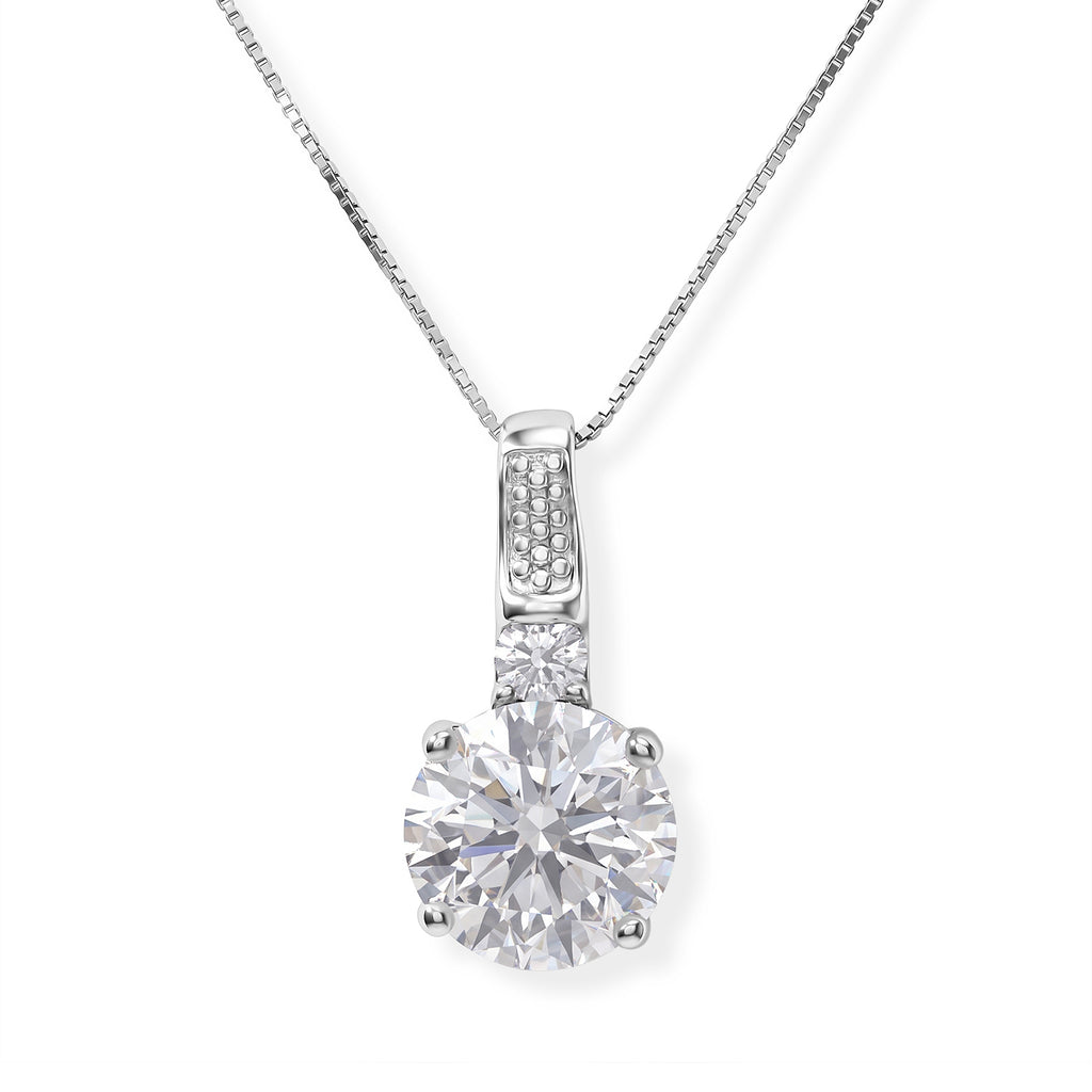 VS Moissanit GRA zertifiziert Schmuckset ca. 50 cm 925 Silber Rhodiniert ca. 4,15 ct.