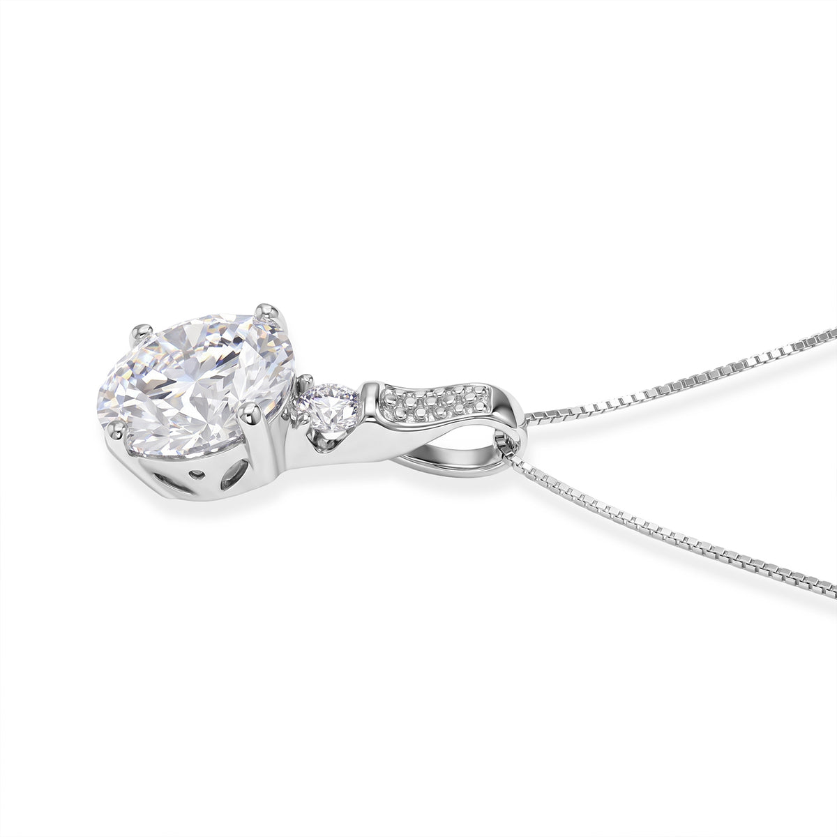 VS Moissanit GRA zertifiziert Schmuckset ca. 50 cm 925 Silber Rhodiniert ca. 4,15 ct.