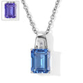 D'Joy Farbwechsel Fluorit, Moissanit Anhänger mit Kette,  (9-14 Werktage Lieferzeit) ca. 50 cm 925 Silber Rhodiniert ca. 2.93 ct