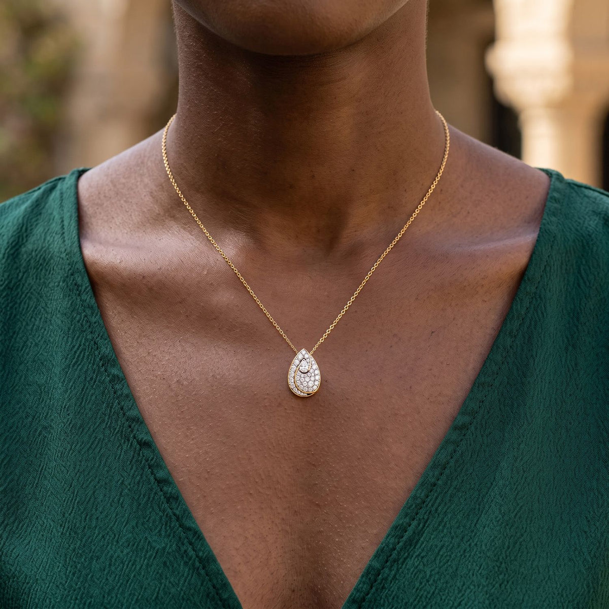 LUXURIANT DIAMOND - Lab Grown Diamant SI-GH Schmuckset ca. 45 cm 925 Silber 750 Gelbgold vermeil ca. 1.55 ct