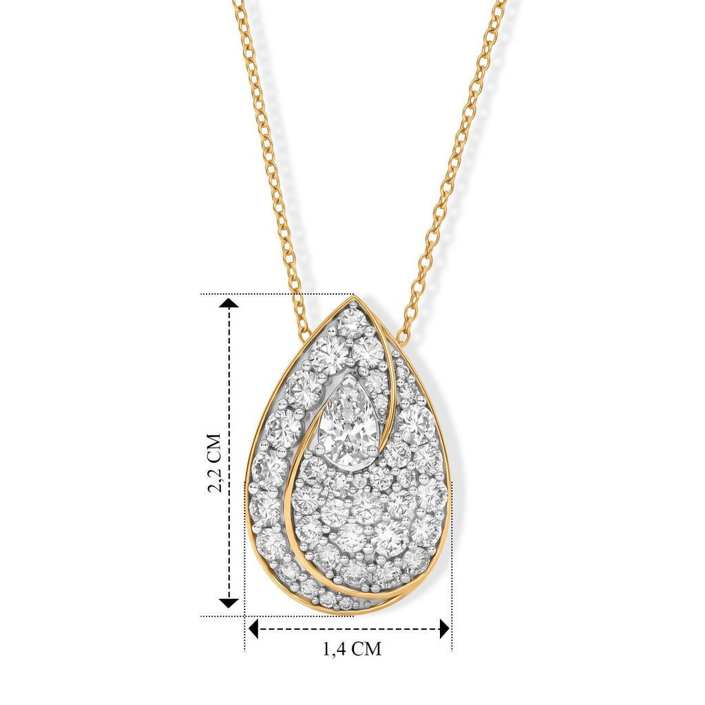 LUXURIANT DIAMOND - Lab Grown Diamant SI-GH Schmuckset ca. 45 cm 925 Silber 750 Gelbgold vermeil ca. 1.55 ct