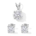 VS Moissanit GRA zertifiziert Schmuckset 925 Silber Platiniert ca. 1,67 ct.