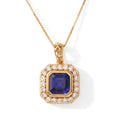 Laborgezüchteter Ceylon-Blau-Saphir, Lab Grown Diamant Schmuckset ca. 50 cm 925 Silber 750 Gelbgold vermeil ca. 2,52 ct.
