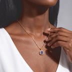 Laborgezüchteter Ceylon-Blau-Saphir, Lab Grown Diamant Schmuckset ca. 50 cm 925 Silber 750 Gelbgold vermeil ca. 2,52 ct.