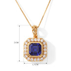 Laborgezüchteter Ceylon-Blau-Saphir, Lab Grown Diamant Schmuckset ca. 50 cm 925 Silber 750 Gelbgold vermeil ca. 2,52 ct.