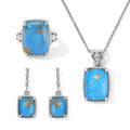 EVER TRUE AAA Blaues Türkis Schmuckset ca. 50 cm (Größe 17) ca. 25,19 ct.