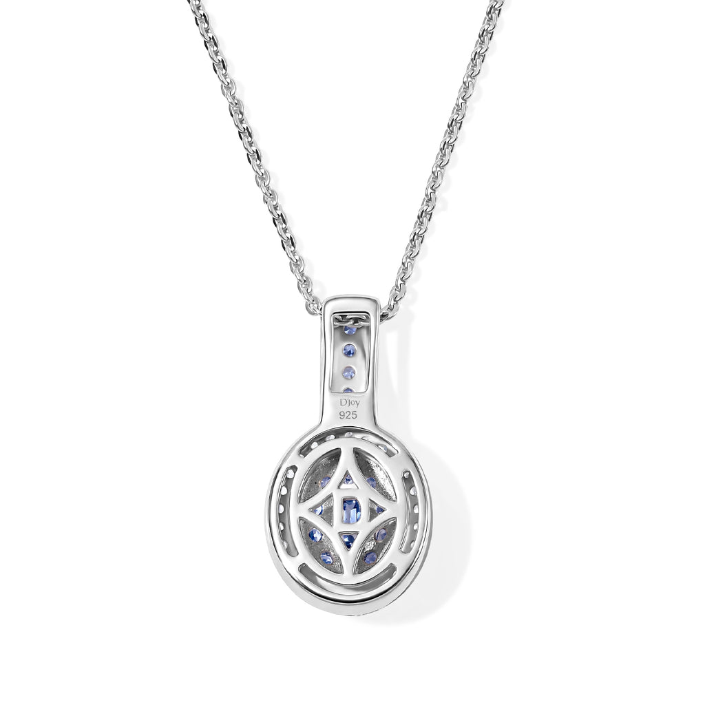 D'Joy Tansanit Schmuckset  ca. 50 cm 925 Silber Rhodiniert ca. 0,51 ct.