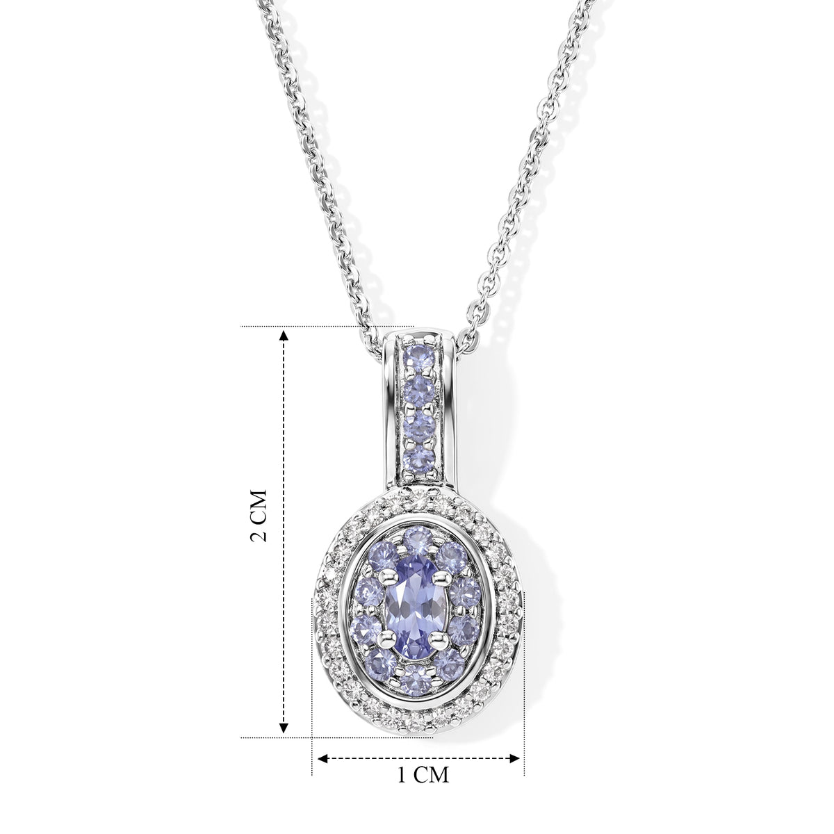 D'Joy Tansanit Schmuckset  ca. 50 cm 925 Silber Rhodiniert ca. 0,51 ct.