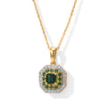 D'Joy AAAA Tsavorite Granat Anhänger mit Kette,  ca. 50 cm 925 Silber 750 Gelbgold vermeil ca. 0.73 ct