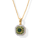 D'Joy AAAA Tsavorite Granat Anhänger mit Kette,  ca. 50 cm 925 Silber 750 Gelbgold vermeil ca. 0.73 ct