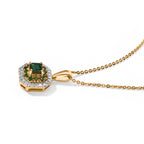 D'Joy AAAA Tsavorite Granat Anhänger mit Kette,  ca. 50 cm 925 Silber 750 Gelbgold vermeil ca. 0.73 ct
