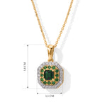 D'Joy AAAA Tsavorite Granat Anhänger mit Kette,  ca. 50 cm 925 Silber 750 Gelbgold vermeil ca. 0.73 ct