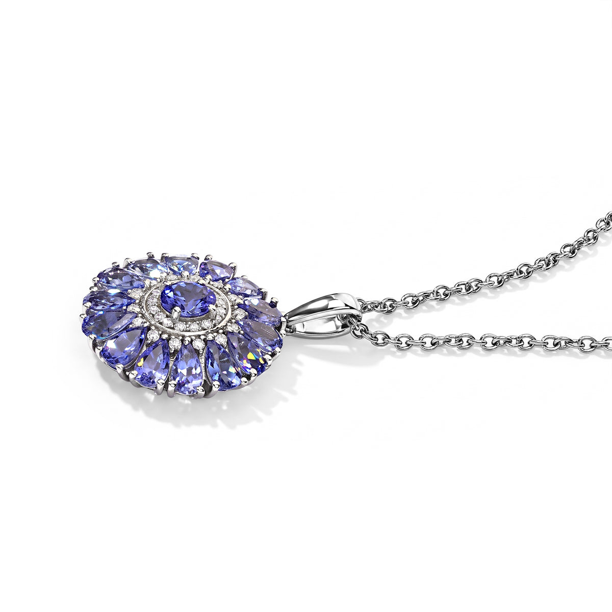 EVER TRUE Tansanit Schmuckset (10-15 Werktage Lieferzeit) ca. 50 cm ca. 4,11 ct.