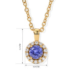 EVER TRUE Tansanit, Weißer Zirkon Anhänger mit Kette, (9-14 Werktage Lieferzeit) ca. 50 cm ca. 0.62 ct