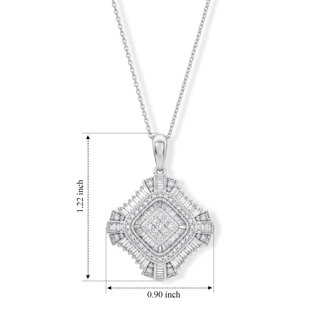 LUXURIANT DIAMOND - Lab Grown Diamant SI-GH Schmuckset ca. 45 cm 925 Silber Rhodiniert ca. 0,98 ct.