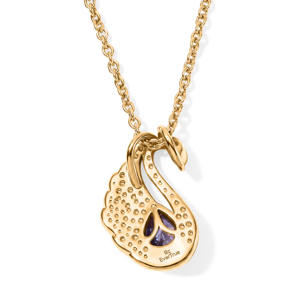 EVER TRUE Tansanit, Schwarzer Spinell Anhänger mit Kette, ca. 50 cm ca. 0.49 ct