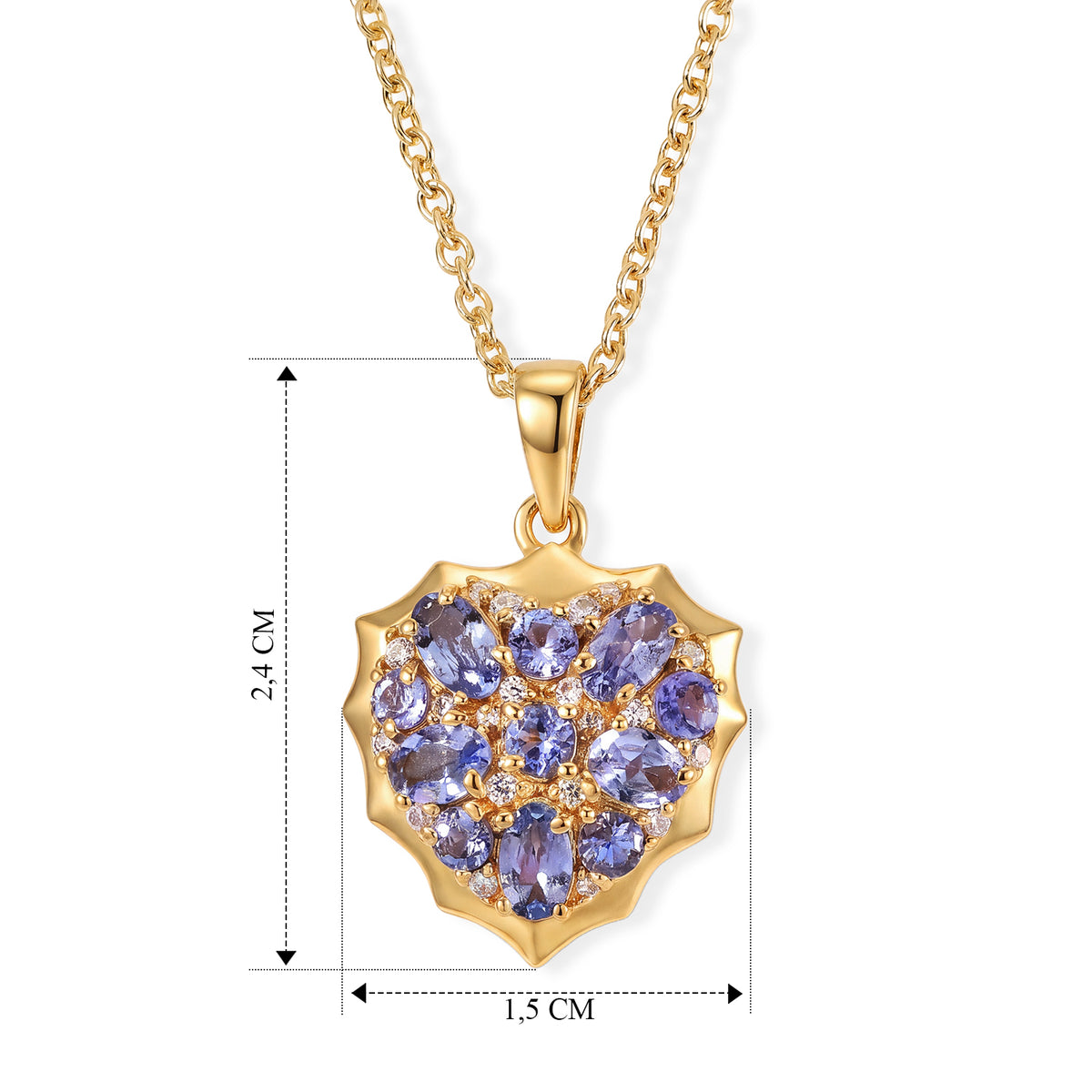 EVER TRUE Tansanit Anhänger mit Kette, ca. 50 cm ca. 2.05 ct