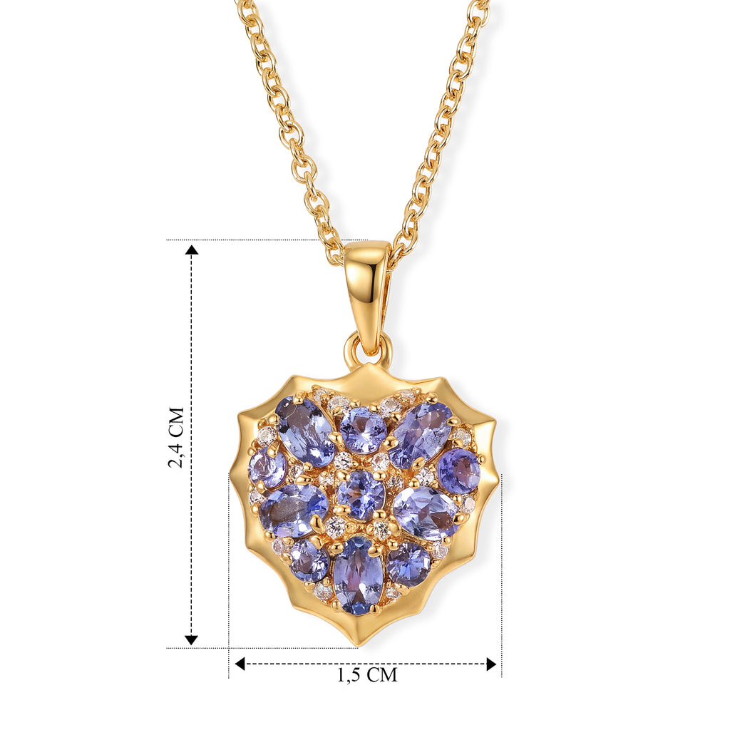 EVER TRUE Tansanit Anhänger mit Kette, ca. 50 cm ca. 2.05 ct