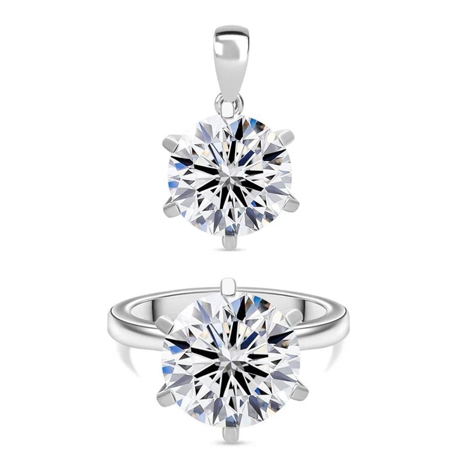 Exklusives Luxuriant Diamond Set: IGI zertifizierte VS-EF Labor-Diamant-Anhänger & Ring in 950 Platin