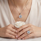 Exklusives Luxuriant Diamond Set: IGI zertifizierte VS-EF Labor-Diamant-Anhänger & Ring in 950 Platin