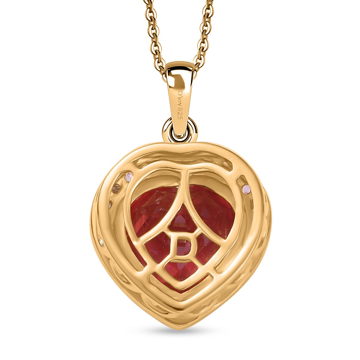D'Joy Labor Padparadscha Saphir , rosa Saphir und Moissanit Ring und Anhänger mit 50cm Kette