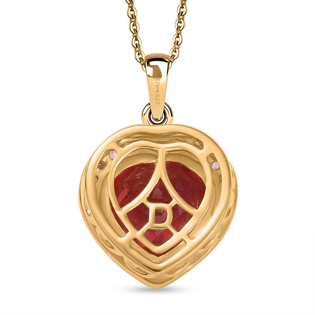 D'Joy Labor Padparadscha Saphir , rosa Saphir und Moissanit Ring und Anhänger mit 50cm Kette